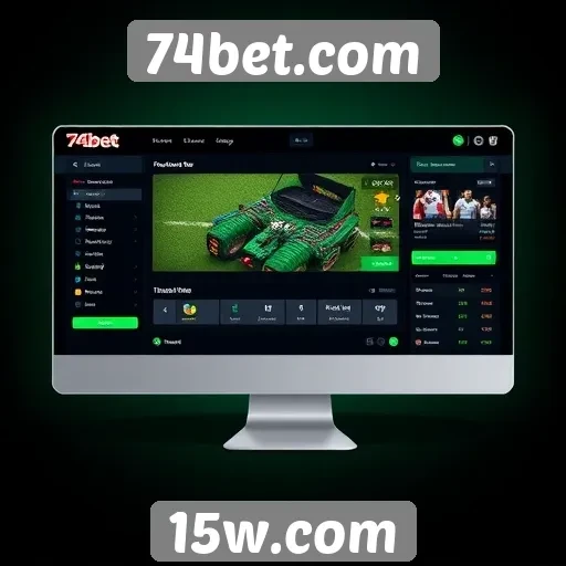 Interface do usuário do 74bet.com em destaque